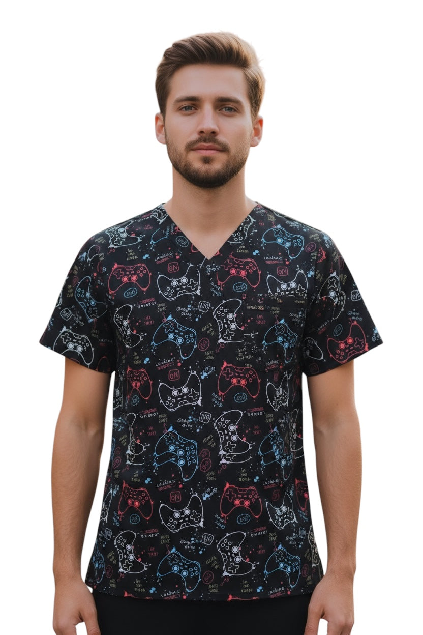 Filipina Médica Hombre Print Negro Gamer