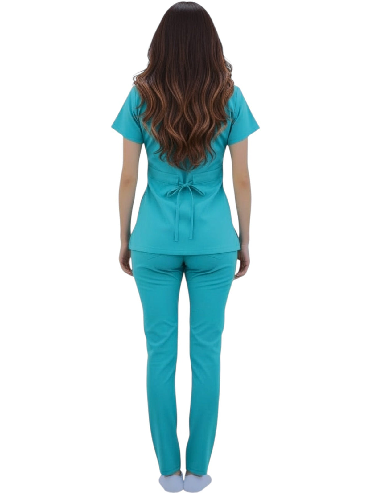 Pijama Médica Dama Alforzas Turquesa