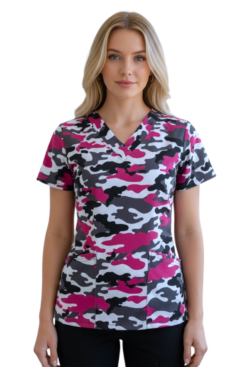 Filipina Médica Dama Tania Camuflaje Fucsia