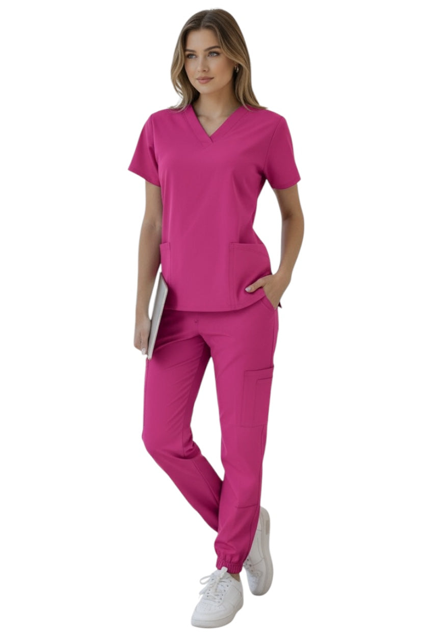 Pijama Médica Dama Tania Jogger Fucsia