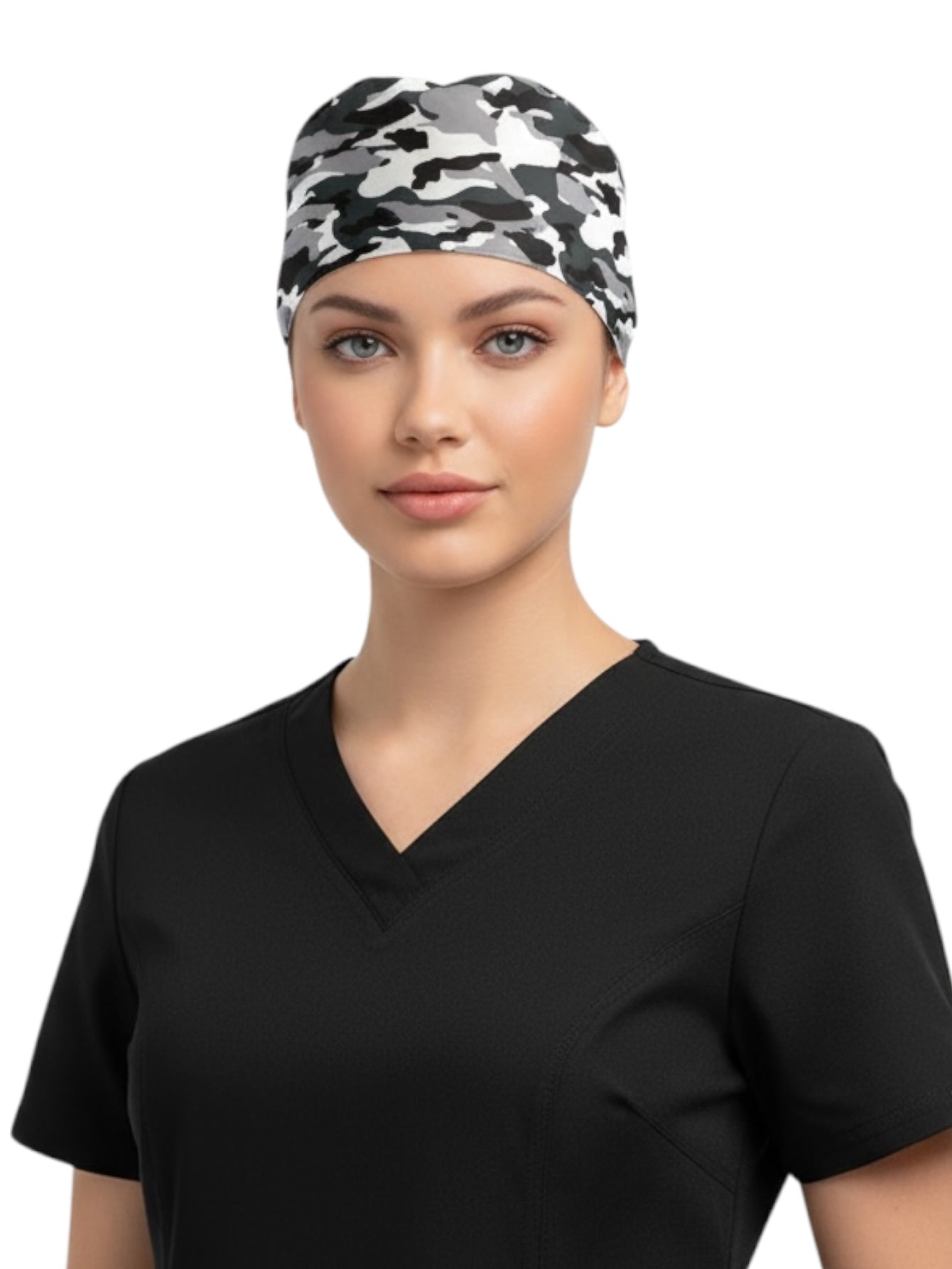 Gorro Médico Dama Camuflaje Negro