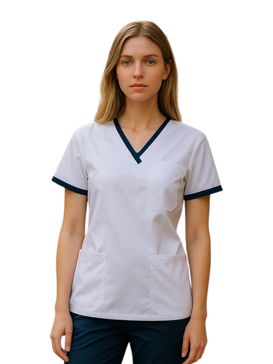 Filipina Médica Dama London Blanco con Marino