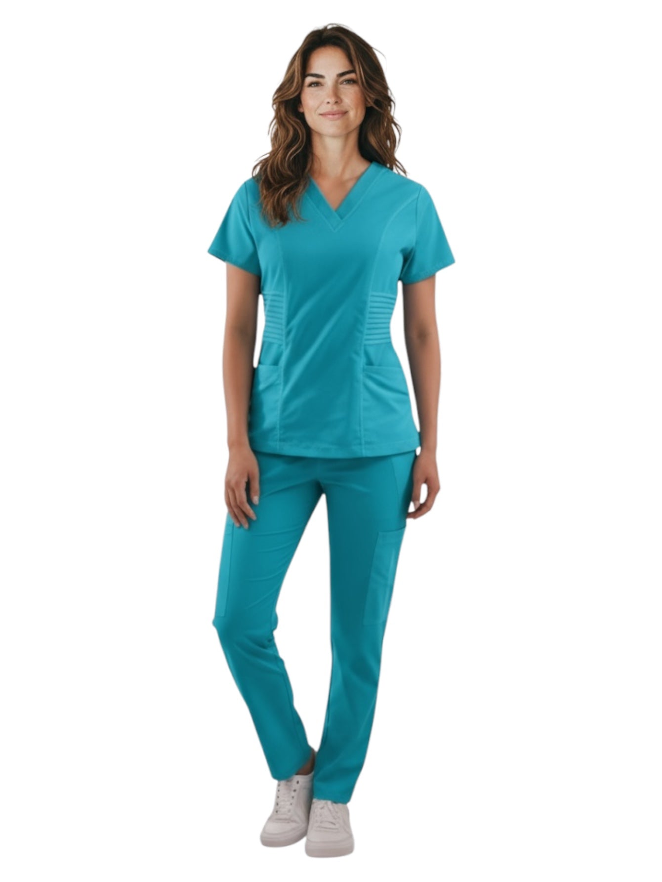 Pijama Médica Dama Alforzas Turquesa