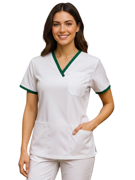 Filipina Médica Dama London Blanco con Verde