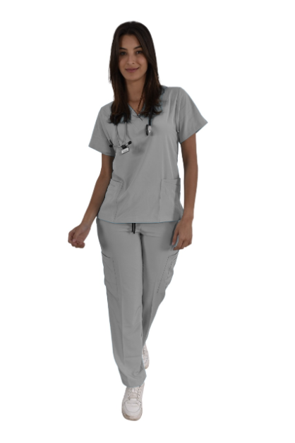 Pijama Médica Dama Tania Gris Perla
