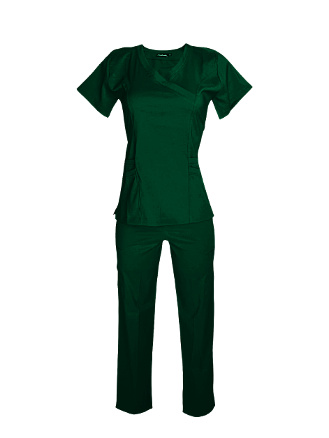 Pijama Médica Dama Megan Verde Botella