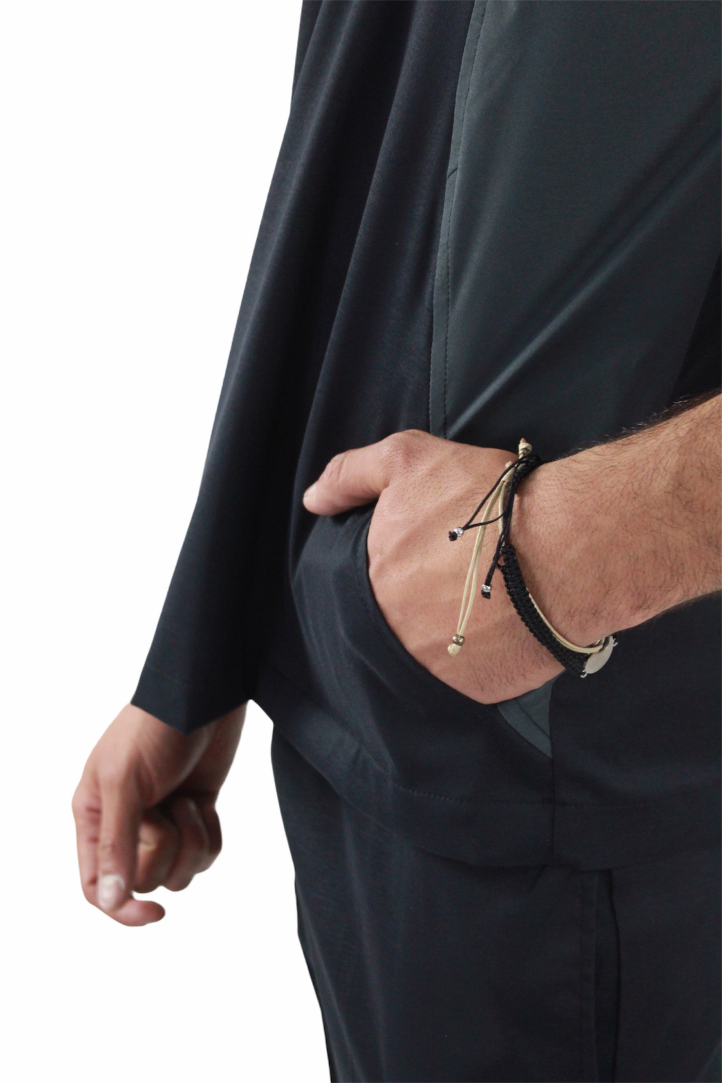 Pijama Médica Hombre Negro Lateral Gris