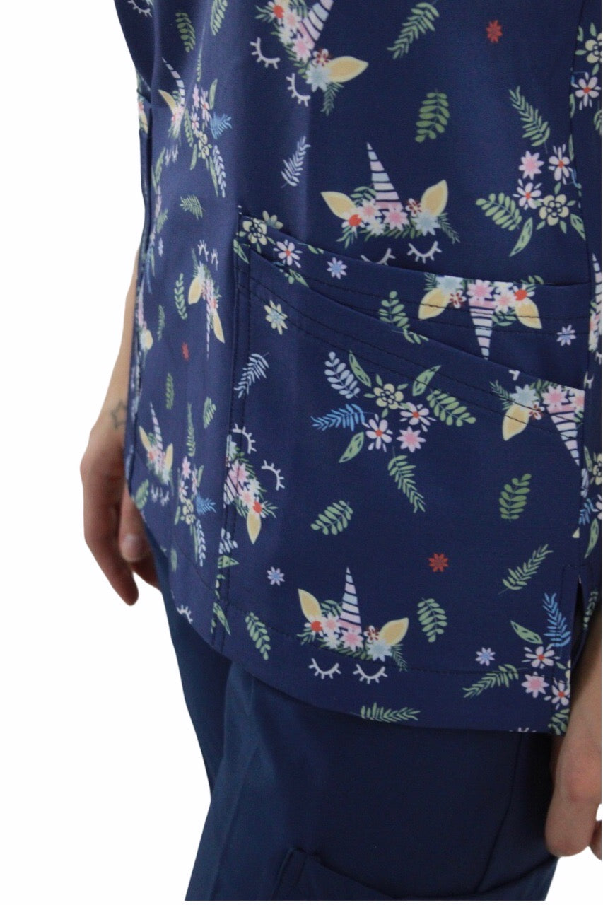 Filipina Médica Dama Tania Azul Unicornios