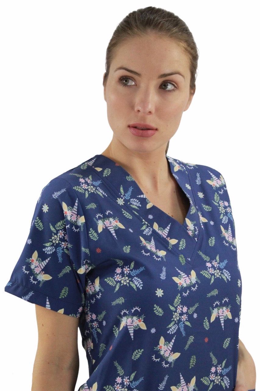 Filipina Médica Dama Tania Azul Unicornios