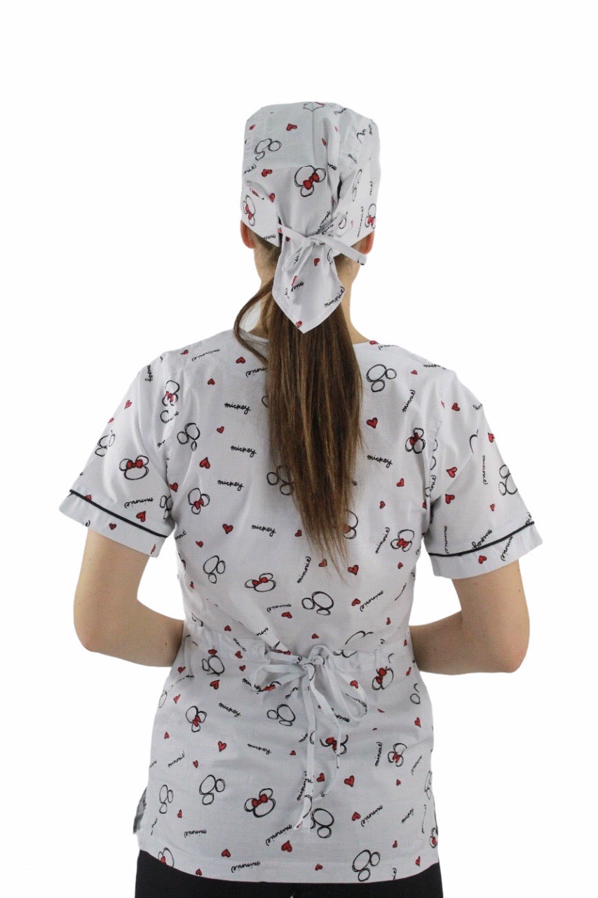 Filipina Médica Dama Primavera Blanco/Negro