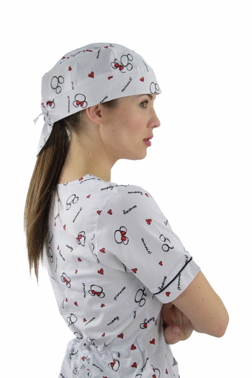Gorro Médico Dama Blanco Estampado