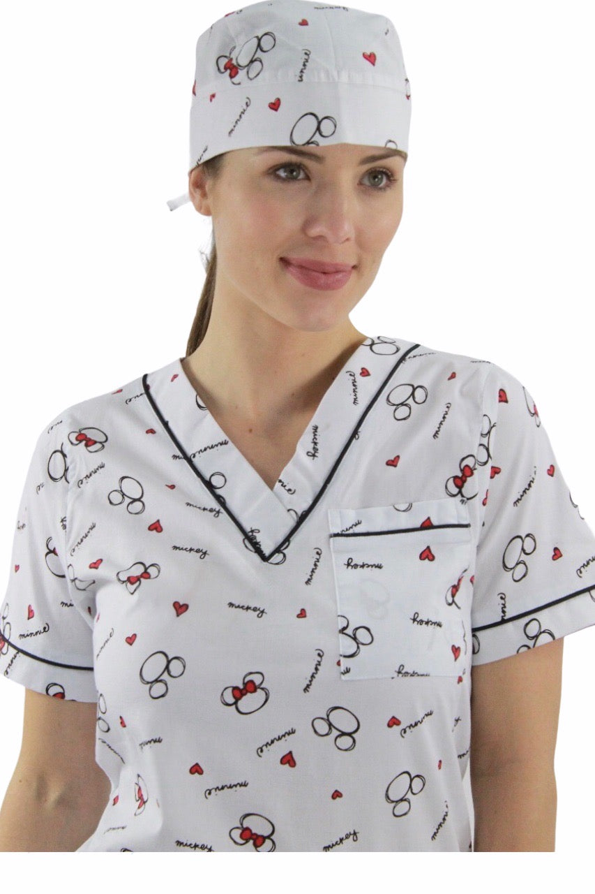 Gorro Médico Dama Blanco Estampado