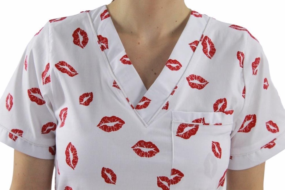 Filipina Médica Dama Primavera Blanca de Besos