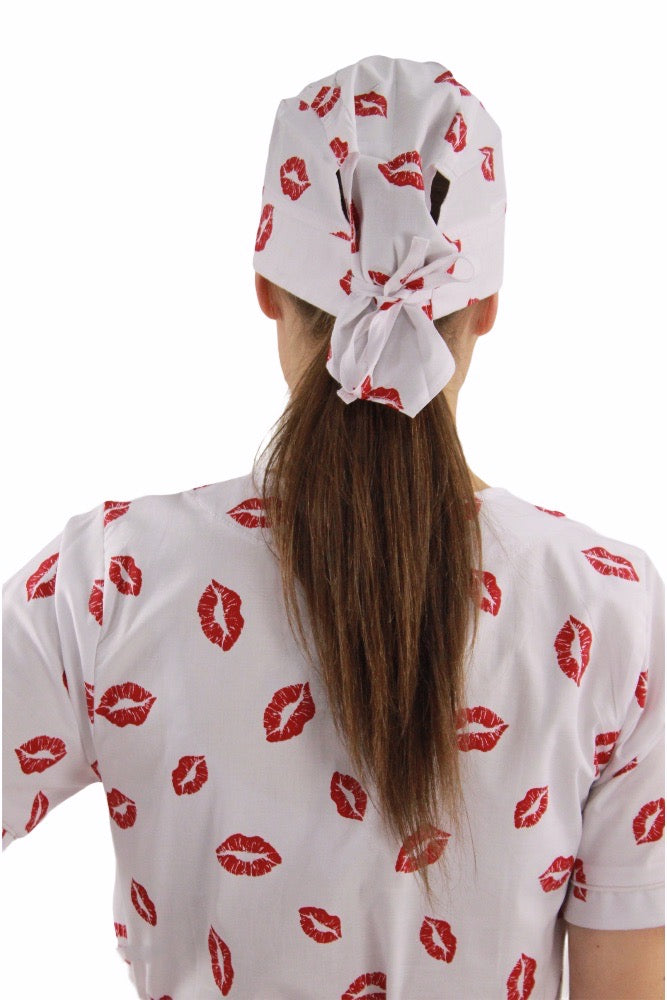 Gorro Médico Dama Blanco De Besos