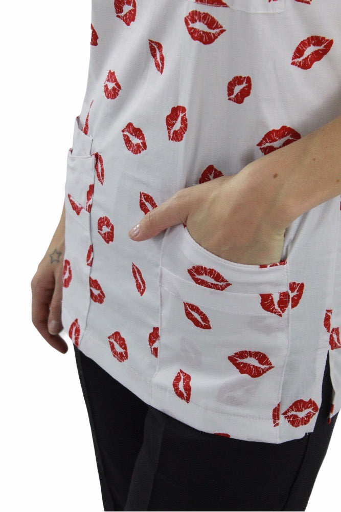 Filipina Médica Dama Primavera Blanca de Besos