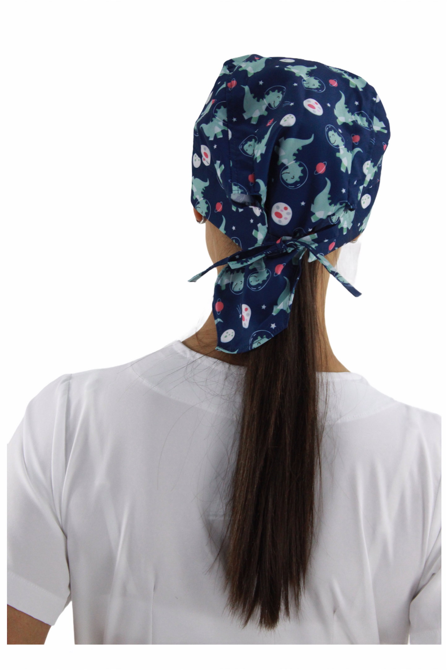 Gorro Médico Dama Dinosaurio Menta