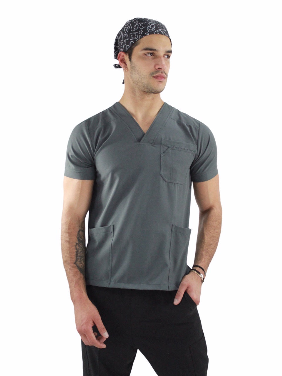 Gorro Médico Hombre Print Negro Rock