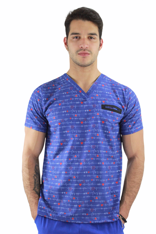 Filipina Médica Hombre Print Electrocardiograma