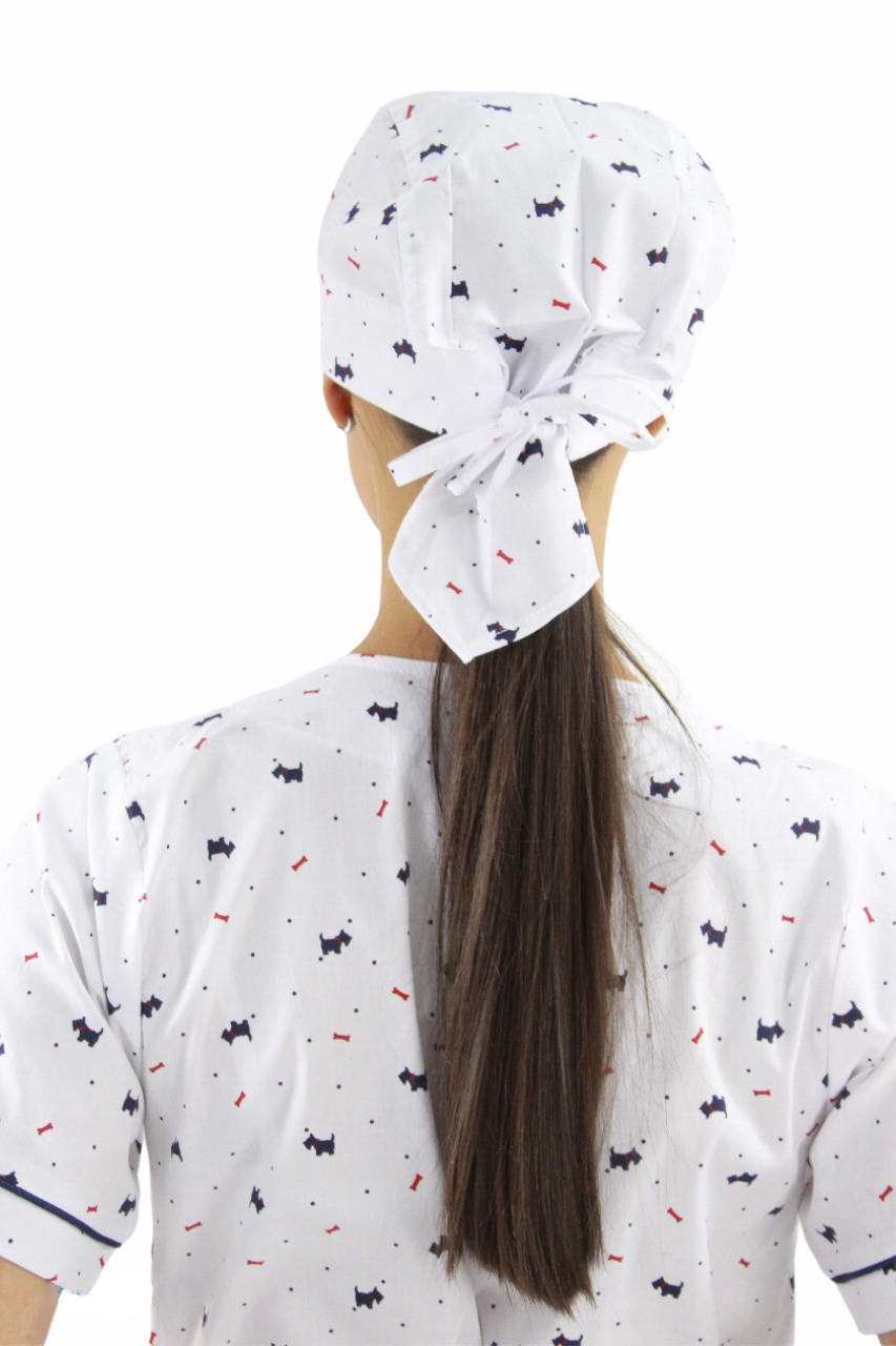 Gorro Médico Dama Blanco Estamp Perros