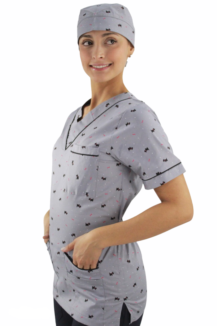 Filipina Médica Dama Primavera Gris de Perros