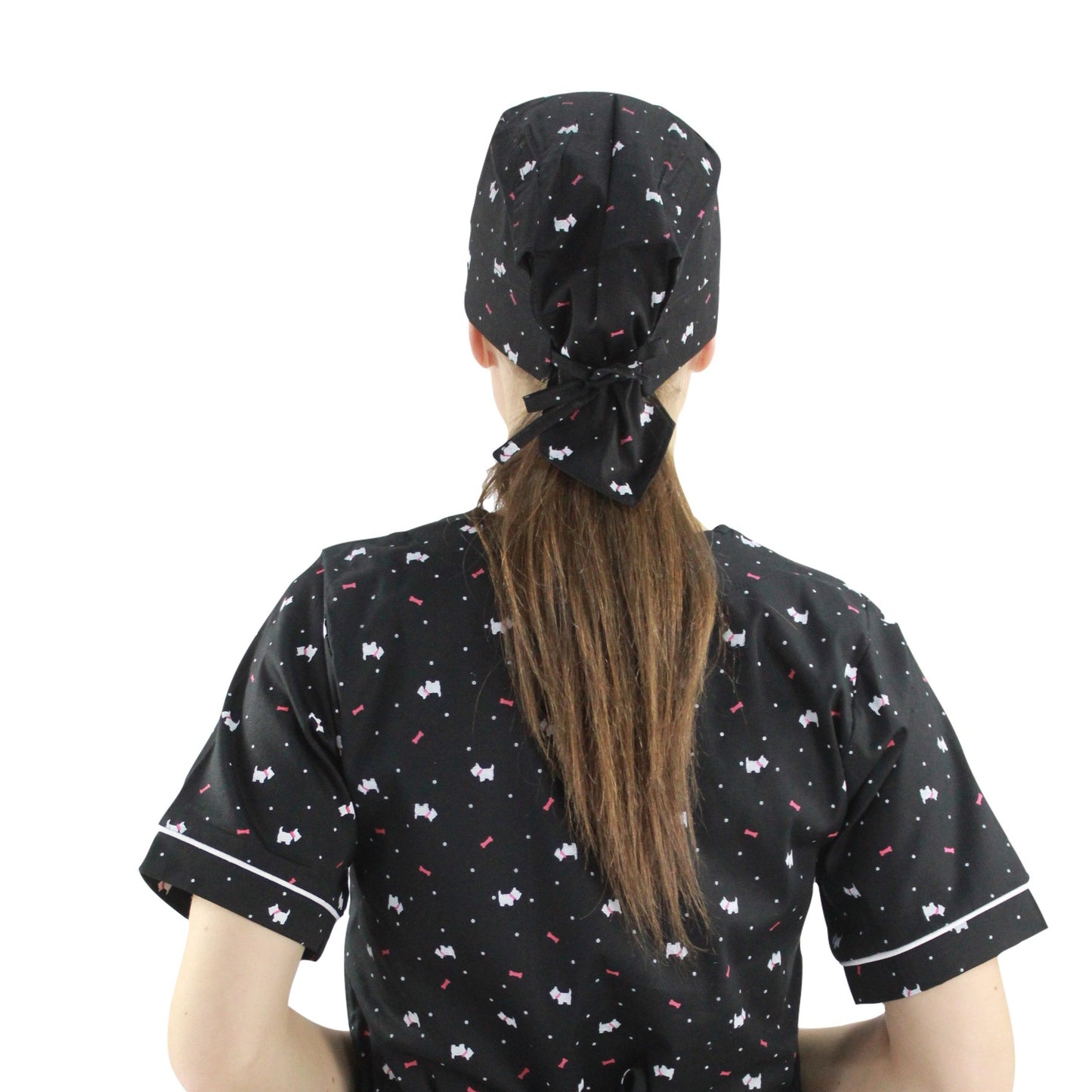 Gorro Médico Quirúrgico Dama Negro Estamp Perros