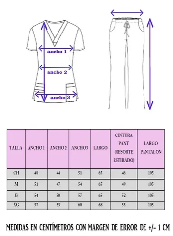 Pijama Médica Dama Diana Marino Bies Blanco