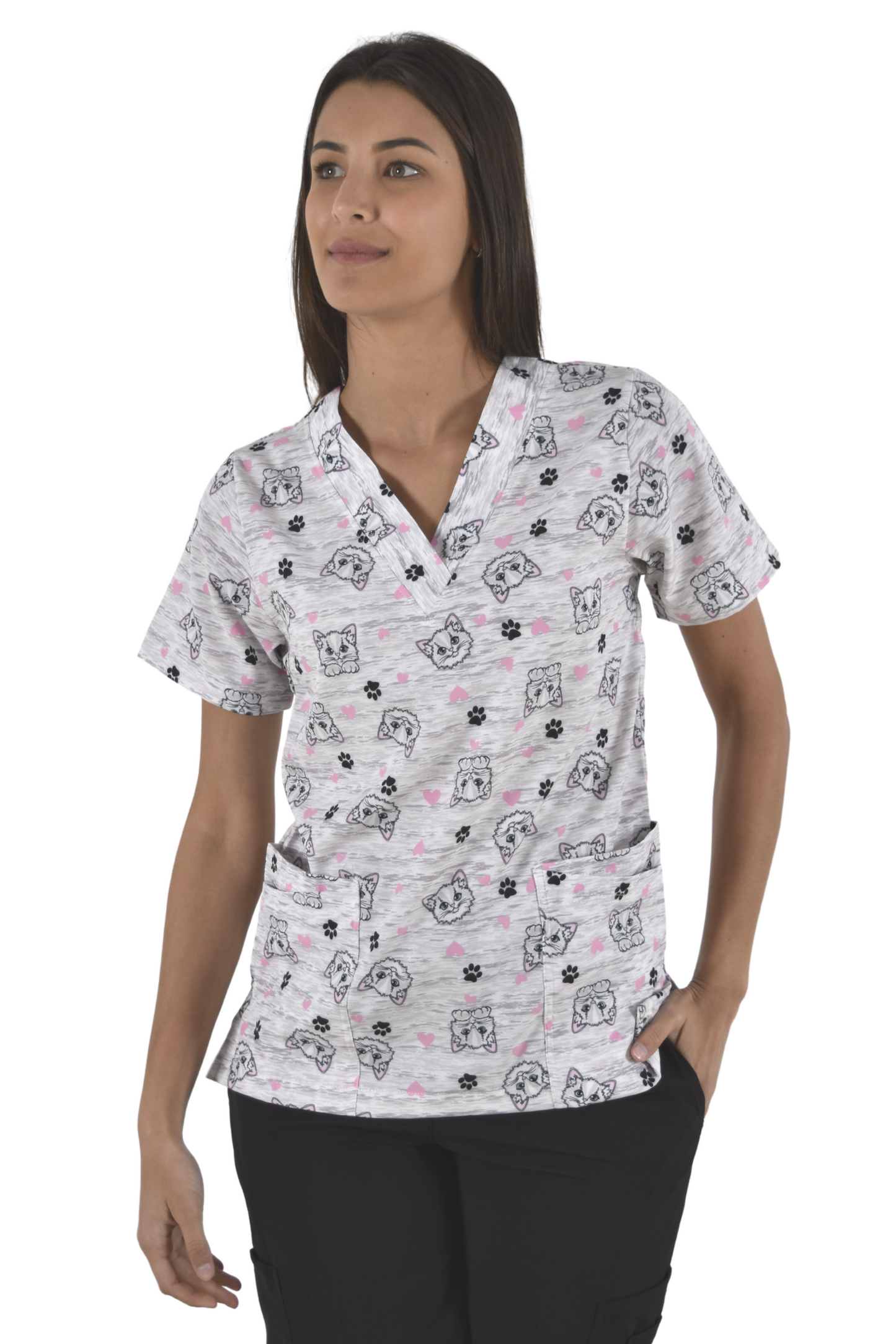 Filipina Médica Dama Tania Jaspe con Gatos