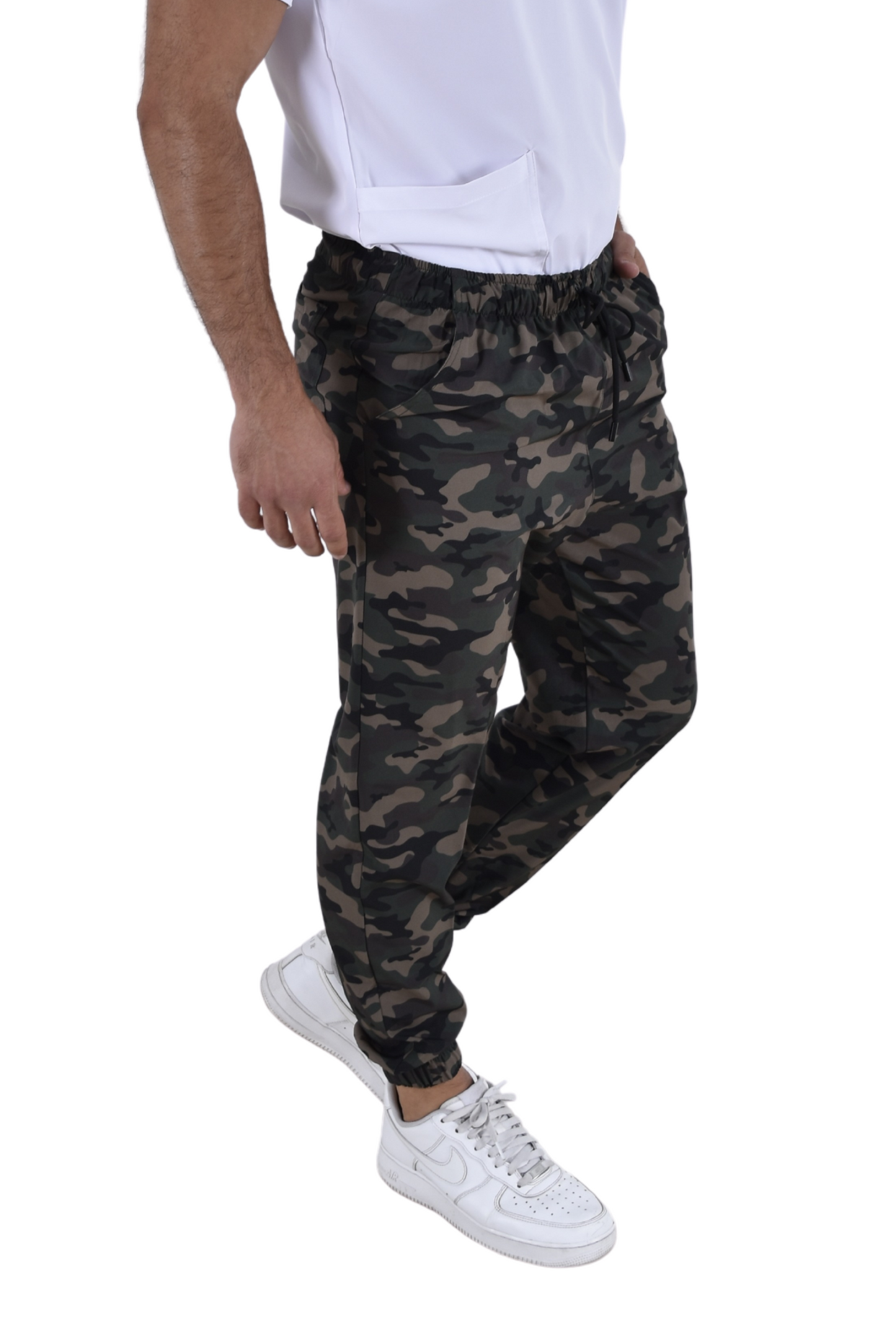 Pantalón Médico Hombre Tipo Jogger Camuflaje Verde