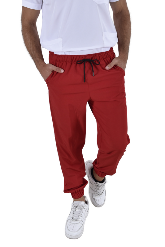 Pantalón Quirúrgico Hombre Tipo Jogger Rojo