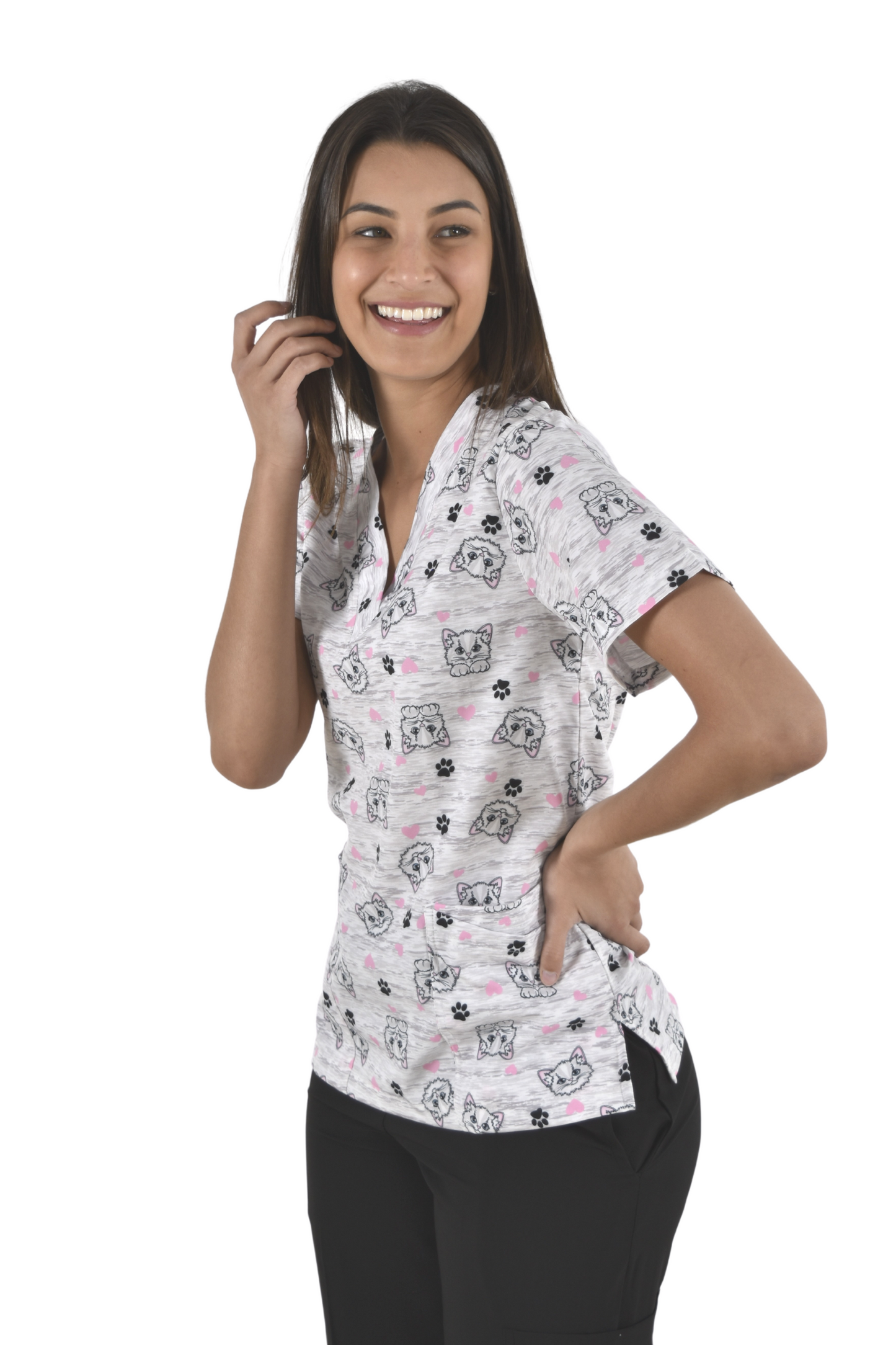 Filipina Médica Dama Tania Jaspe con Gatos