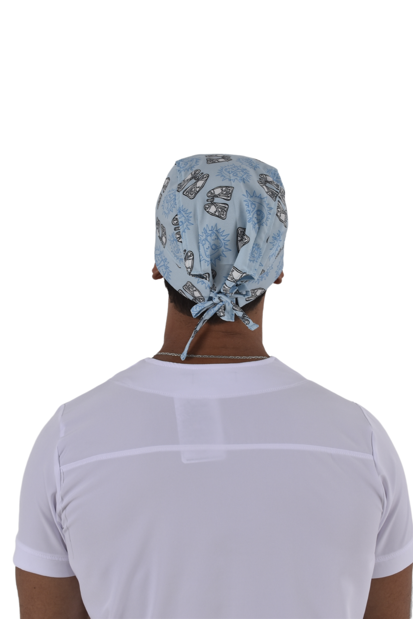 Gorro Médico De Hombre Print Azul Pulmones