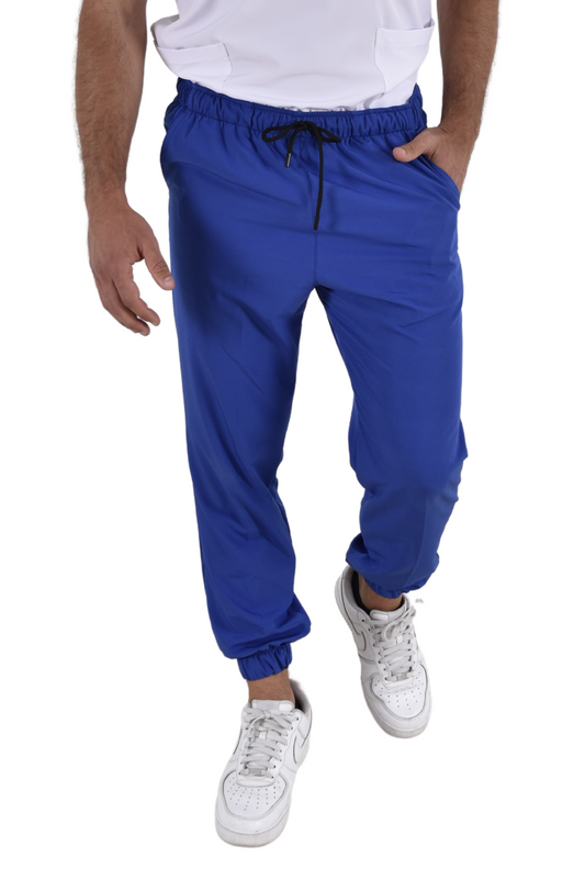 Pantalón Quirúrgico Hombre Tipo Jogger Azul Rey
