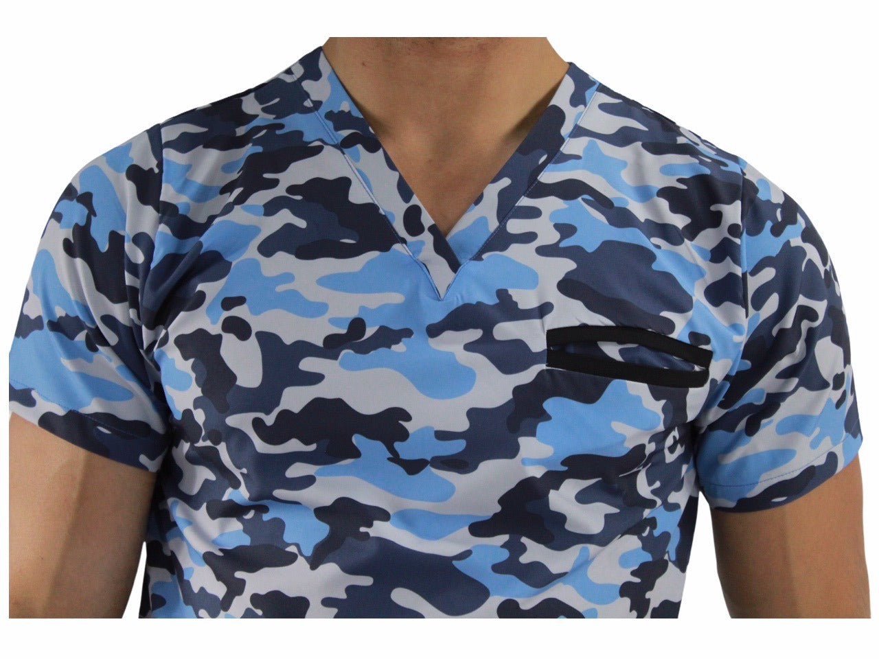 Filipina Quirúrgica Hombre Print Camuflaje Azul