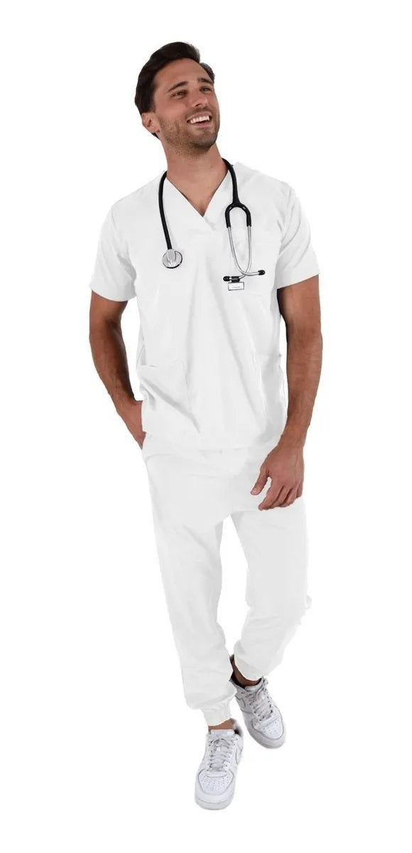 Pijama Médica Hombre Boston Jogger Blanco