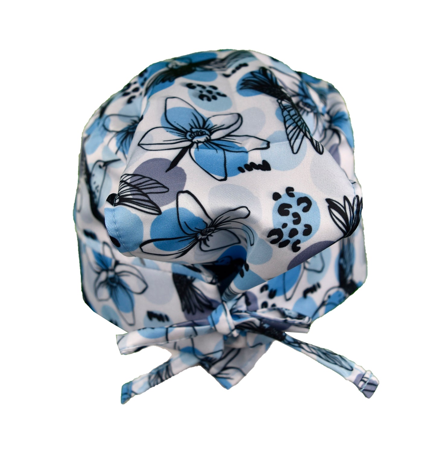 Gorro Médico Dama Colibries con Puntos Azules