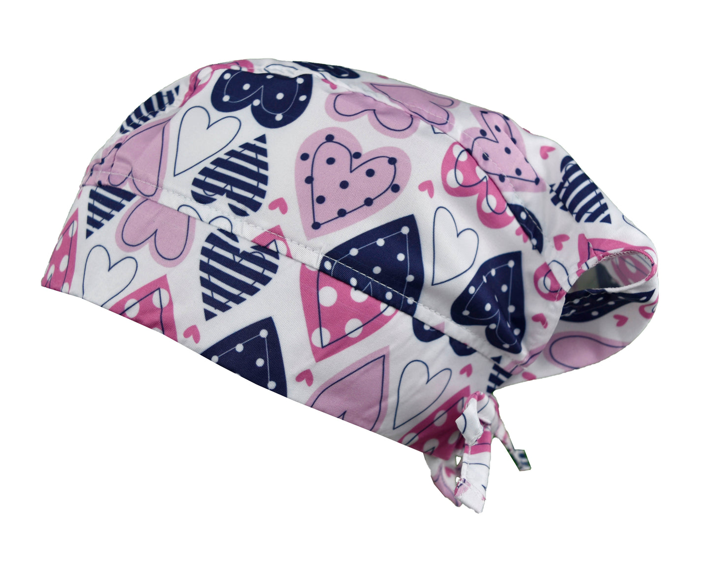 Gorro Médico Dama Corazones con Puntos