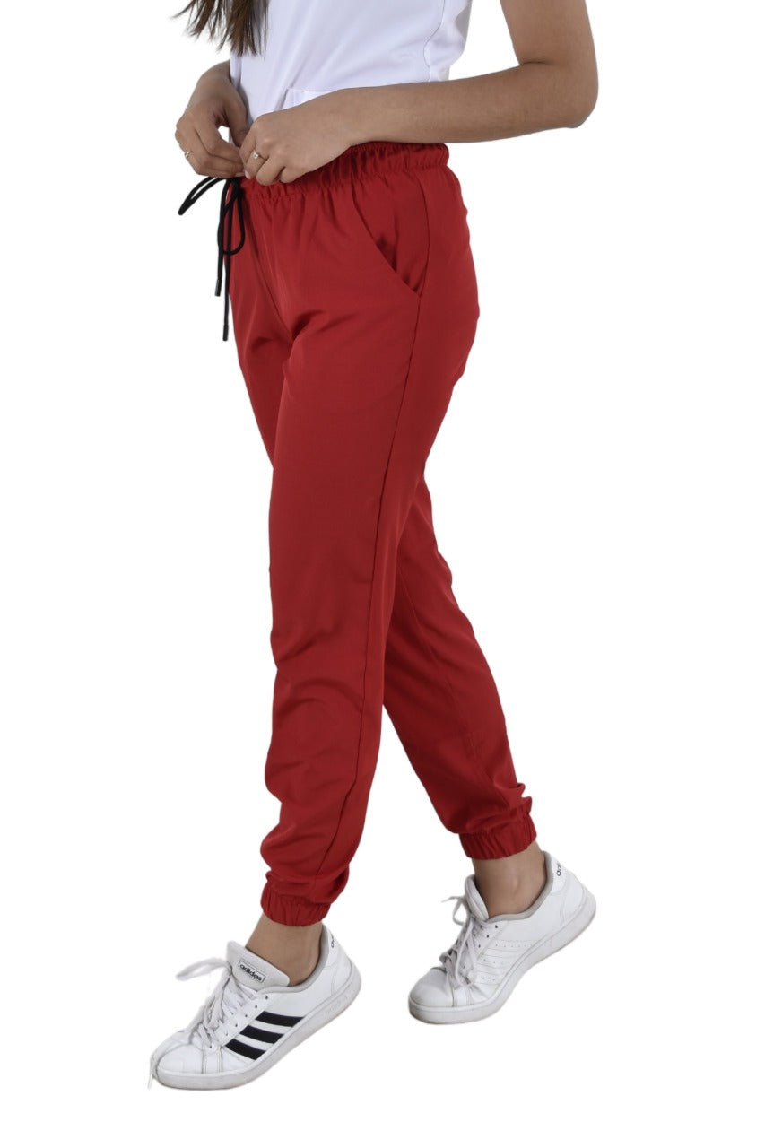 Pantalón Médico Dama Jogger Rojo