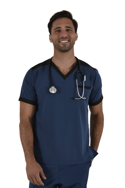 Filipina Médica Hombre Petróleo Cuello V Negro