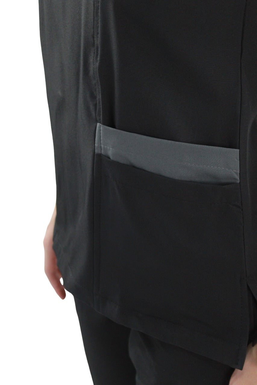 Filipina Médica Dama Lucía Negro con Gris