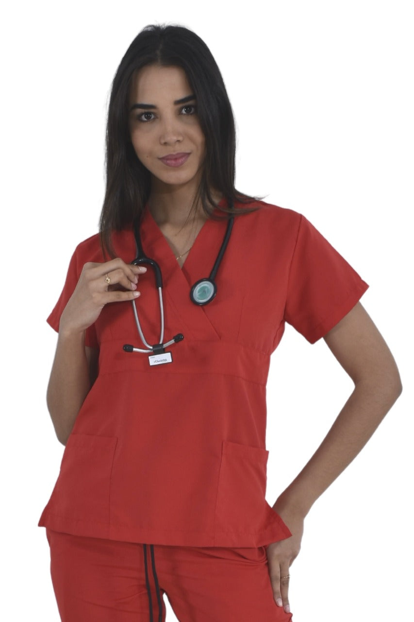 Pijama Médica Dama Jazmin Rojo
