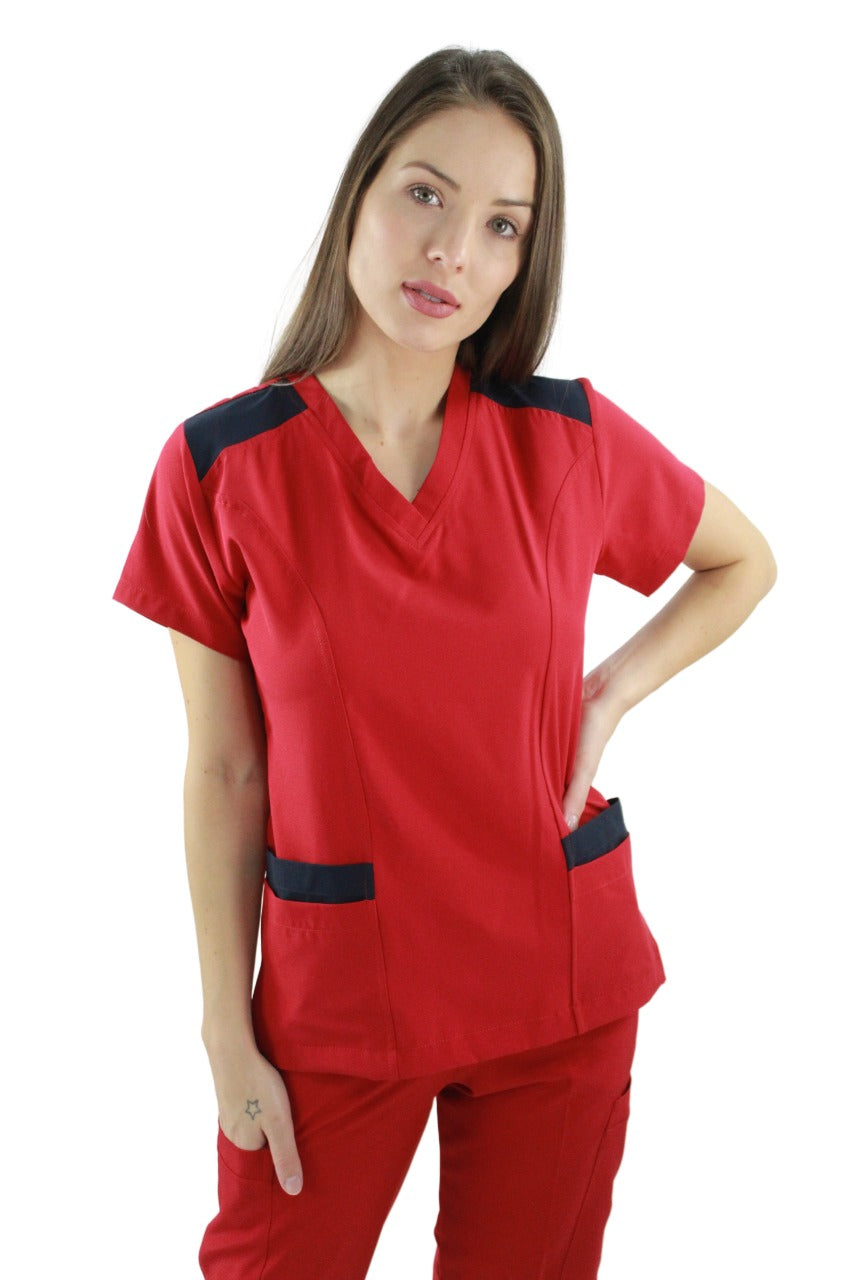 Filipina Médica Dama Lucía Rojo con Marino