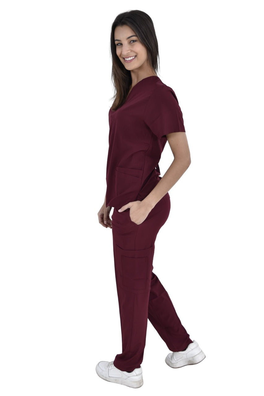 Pijama Médica Dama Tania Vino