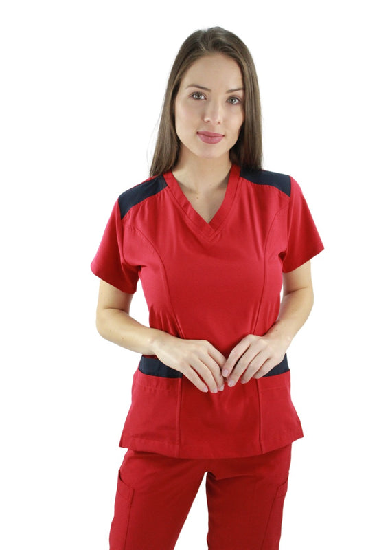 Filipina Médica Dama Lucía Rojo con Marino