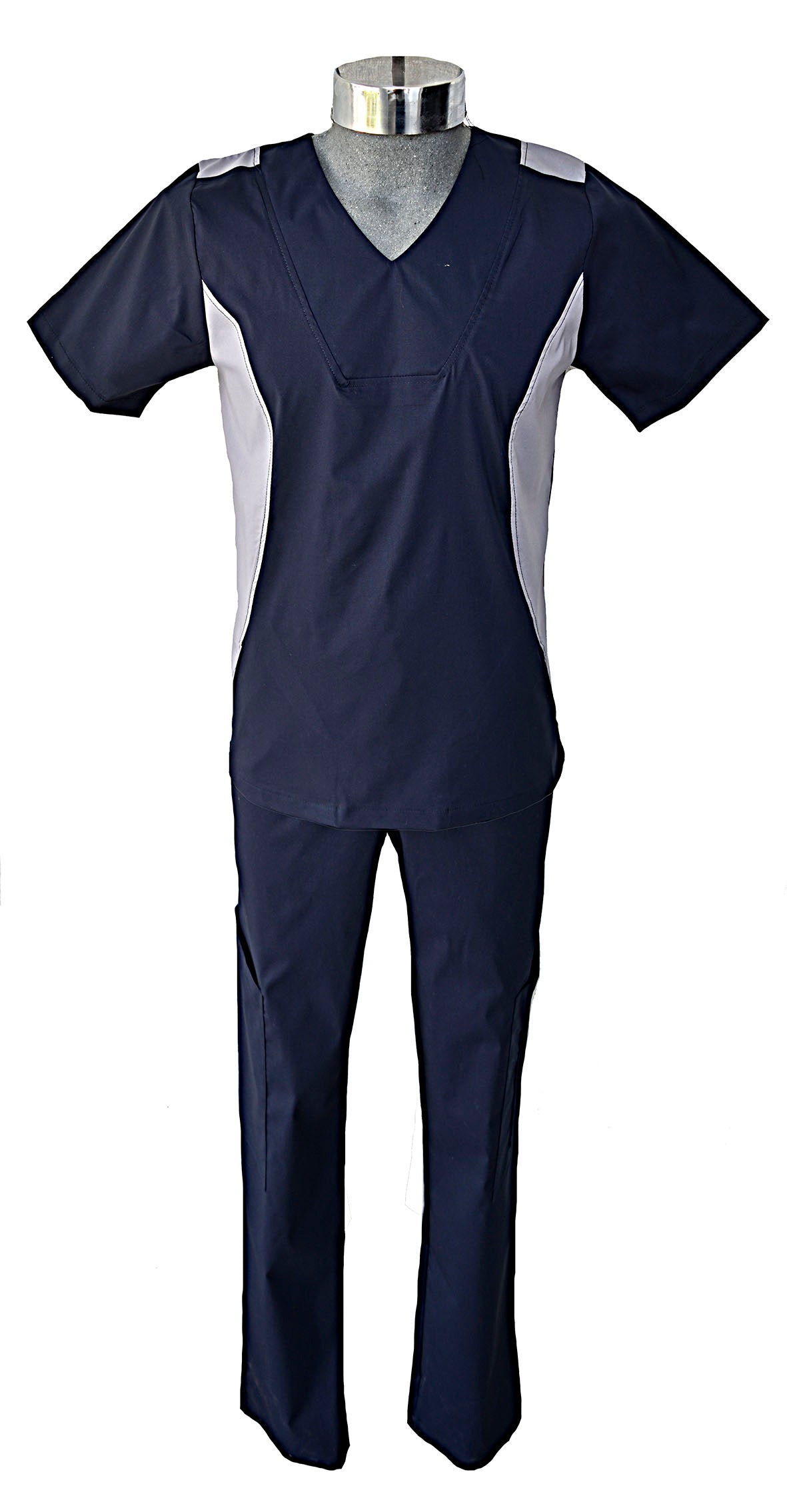 Pijama Médica Hombre Marino Lateral Gris