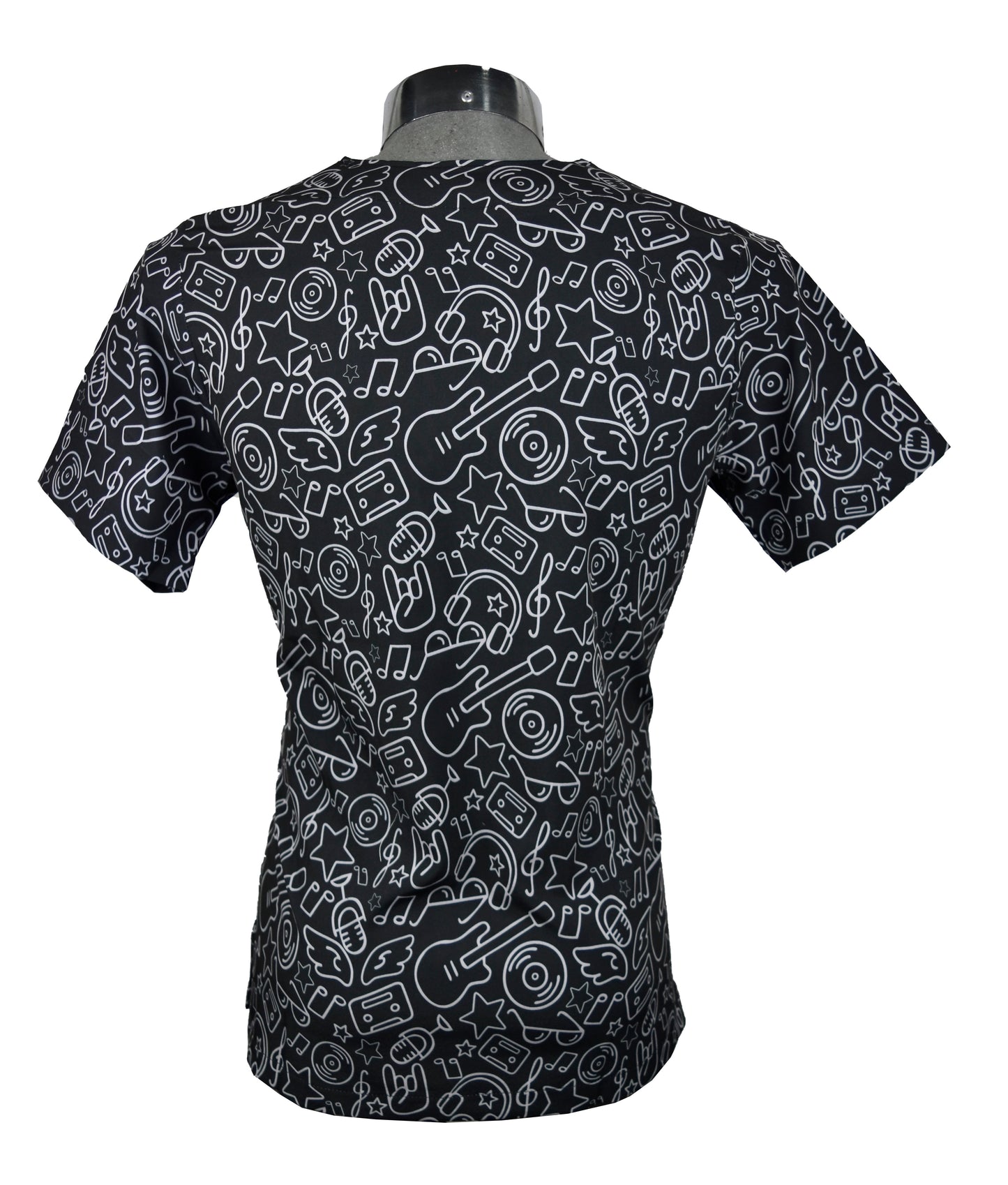 Filipina Médica Hombre Print Negro Rock