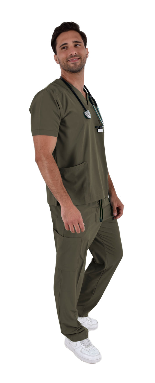Pijama Quirúrgica Hombre Boston Verde Militar