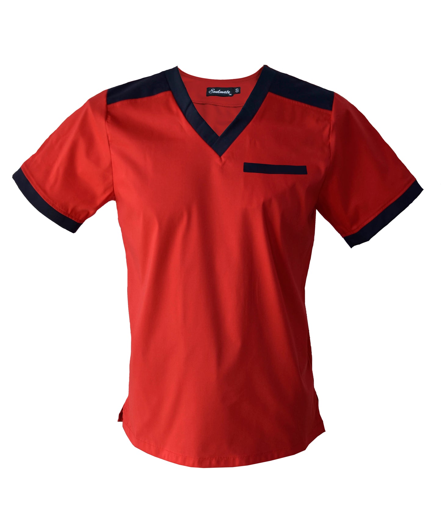 Filipina Médica Hombre Rojo cuello V Marino
