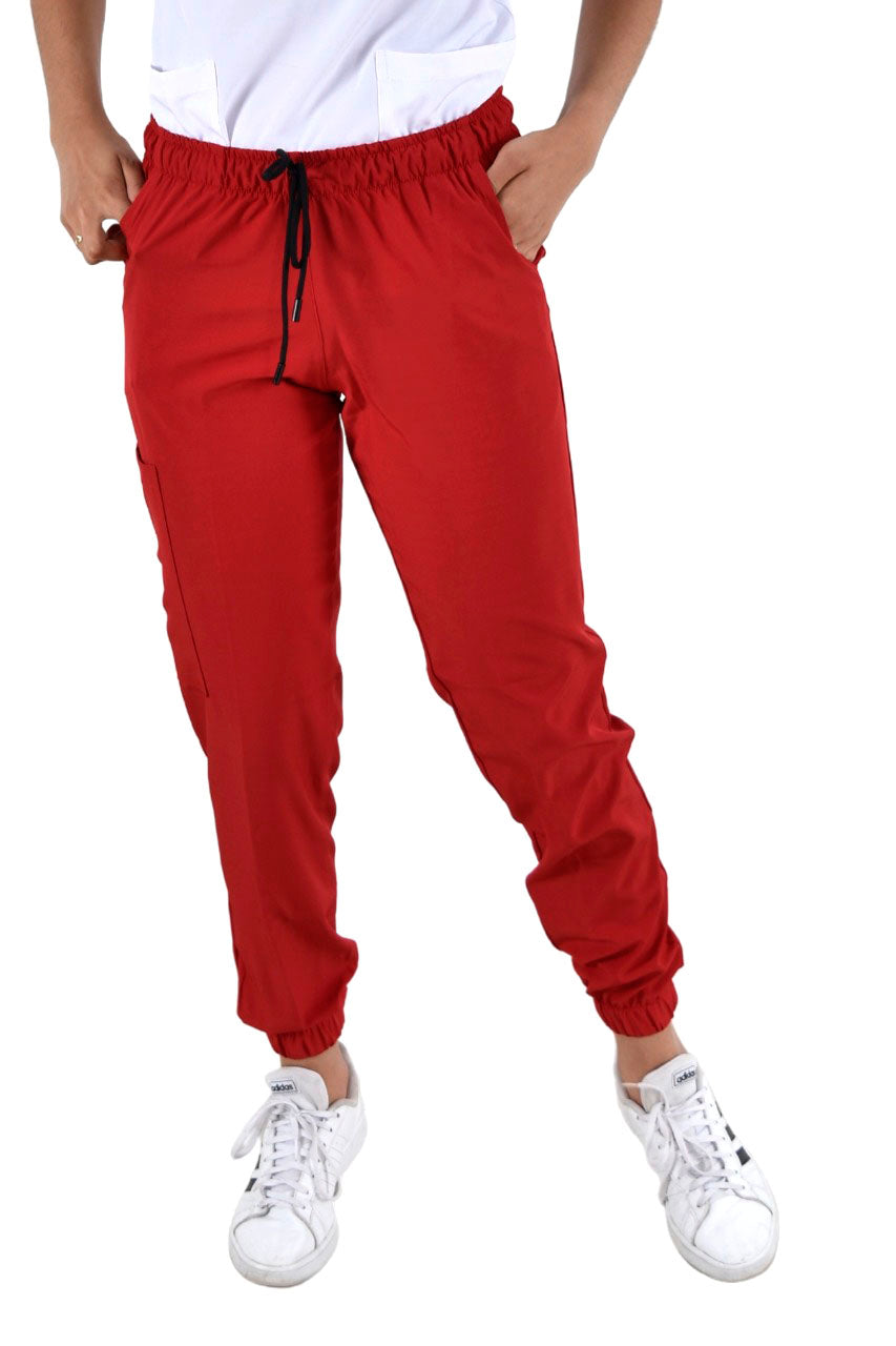 Pantalón Quirúrgico Dama Jogger Rojo –