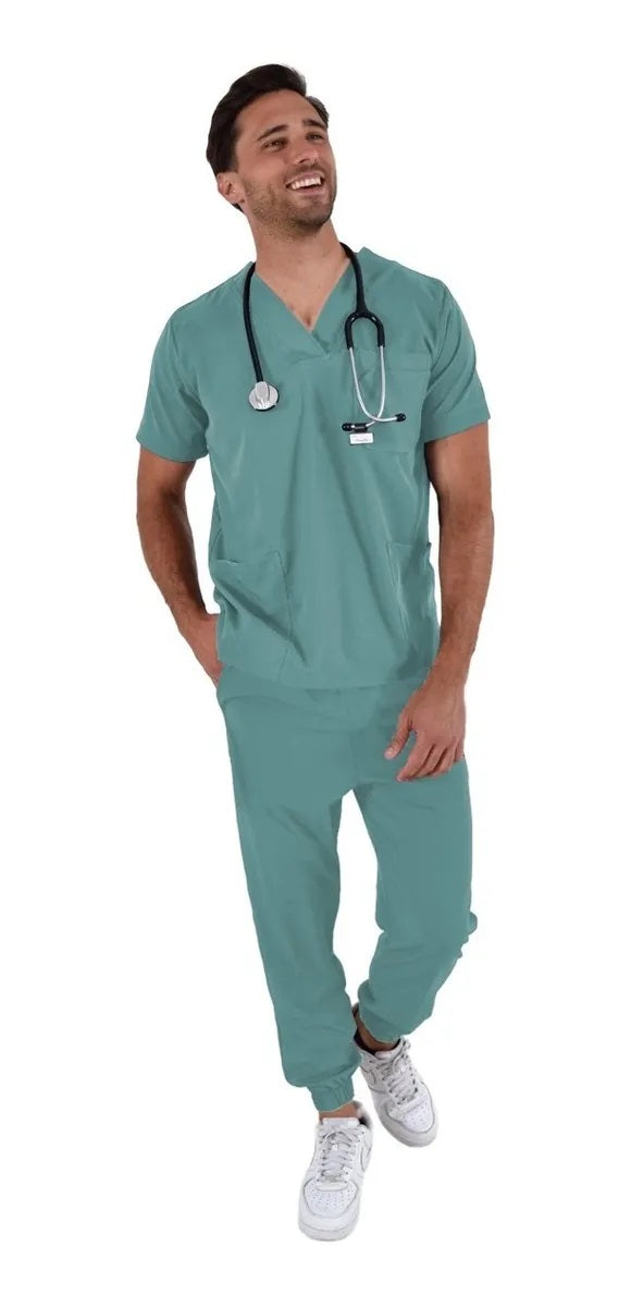 Pijama Médica Hombre Boston Jogger Verde Agua