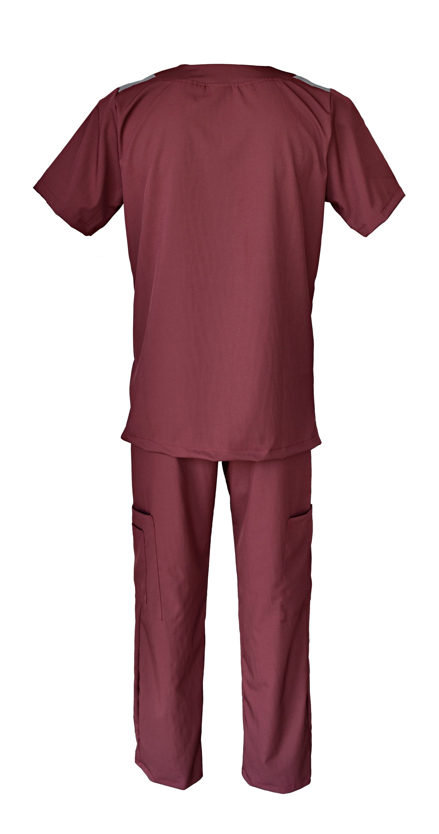 Pijama Médica Hombre Vino Lateral Gris